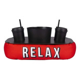 Kit Almofada Porta Pipoca Dupla Relax Preta E Vermelha Uatt