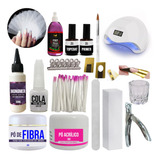 Kit Alongamento Unha Gel Acrilico Cabine Led Uv Bivolt Salão