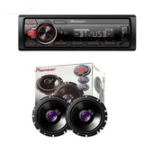 Kit Alto Falante 6 Pol 200w 50wrms Radio Pioneer Mvh s218bt Bluetooth