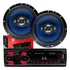 Kit Alto Falante 6 Pol +radio Carro Mp3 Player Usb Fm Bt