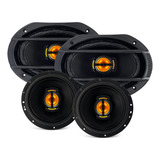 Kit Alto Falantes Portas Tampão 6x9 Quadriaxial 220w Rms