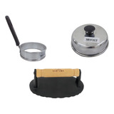 Kit Amassador Abafador De Hamburguer Modelador De Ovo Cor Prata