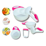 Kit Amassador Papinha Bebê Azul E Rosa Plástico Livre Bpa