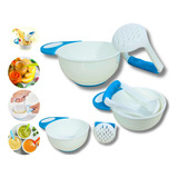 Kit Amassador Papinha Bebê Azul E Rosa Plástico Livre Bpa