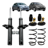 Kit Amortecedor Coxim Batente Mola Dianteira Peugeot 206 207