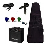 Kit Amplificador Sheldon Gt 1200 Capa Afinador Correia Capa