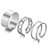 Kit Anel Ajustável Prateado Conjunto Feminino TikTok Moda
