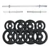 Kit Anilhas 30kg   2 Barras 40cm   1 Barra 120cm Reta