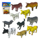 Kit Animais Da Fazenda Fazendinha De Brinquedo Borracha Vaca