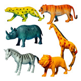 Kit Animais Selva Safari Leão Onça Borracha Alta Qualidade