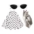 Kit Anos 60 Saia Óculos E Luva Retro Festa Fantasia Feminino