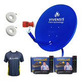 Kit Antena Alto Ganho Ku 2 Receptores Vivensis Vx10 Lnbf