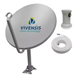 Kit Antena Banda Ku 60cm Lnb Simples 15mts Cabo 2conect