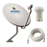 Kit Antena Banda Ku Vivensis Lnbf Simples Kit Cabo 15 Mt