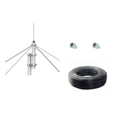 Kit Antena Base Vhf 1/4 De Onda + 30 M De Cabo + Conector