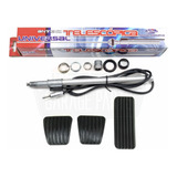 Kit Antena Cromada 4 Estágios Jogo Capas Pedal Completo Chevette Chevy Marajó Após 86