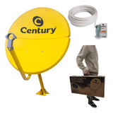 Kit Antena Ku Bipartida 60cm Amarela Cabo E Lnbf