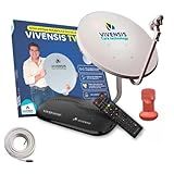 Kit Antena Nova Parabólica Ku Vivensis Digital Completa 100 Canais Livres Receptor Sat Full Hd LNBF Cabo 5g