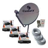 Kit Antena Parabólica Ku Century 75cm Digital C 3 Midiabox