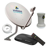 Kit Antena Parabólica Vivensis Canais Abertos Hd 100% Livres