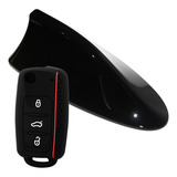 Kit Antena Shark Capa Chave Canivete Fox Gol Voyage G5 G6 G7