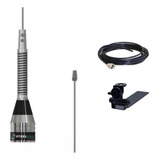 Kit Antena Vhf 1 4 De Onda Steelbras Com Mola Suporte E Cabo