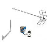 Kit Antena Yagi Digital Booster Proeletronic 40db Mastro