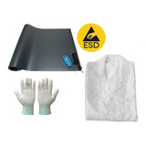 Kit Anti estático Manta Cabo Pulseira Jaleco Luva Esd