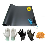 Kit Anti estático Manta Cabo Pulseira Luva Dedeira Esd