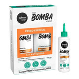 Kit Antiqueda Shampoo Condicionador 200ml Tônico Sos Bomba