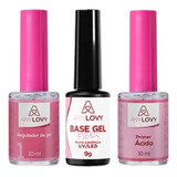 Kit Anylovy Gel Capa Base Fiber Primer Ácido Regulador Ph