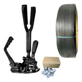 Kit Aparelho Arquear Fita Preta 13mm Selo Metal 13mm