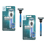 Kit Aparelho De Barbear Gillette Mach3 Sensitive Acqua Grip