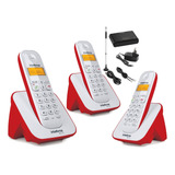 Kit Aparelho Telefone Bina 2 Ramal Entrada Chip Celular 3g