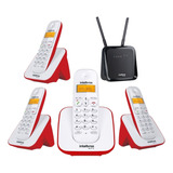 Kit Aparelho Telefone Bina 3 Ramal Entrada Chip Celular 4g