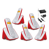 Kit Aparelho Telefone Bina 4 Ramal Entrada Chip Celular 3g