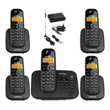 Kit Aparelho Telefone Fixo Ts 3130 Bina 4 Ramal Entrada Chip