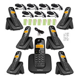 Kit Aparelho Telefone Sem Fio 6 Ramal Bina Alcance 50 A 300m