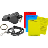 Kit Apito Profissional Cartão Juiz Oficial Futsal 3 Cores