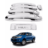 Kit Aplique Capa Cromada Maçaneta tampa Traseira Hilux 2006