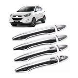 Kit Aplique Capa Maçaneta C Keeles Cromada Ix35 2010 A 2019