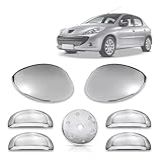 Kit Aplique Cromado Maçaneta Retrovisor E Tampa De Combustivel Completo Peugeot 207 206