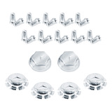 Kit Aplique Cromado Tampa Cubo Mb 1620 Capa Porca Belga 32