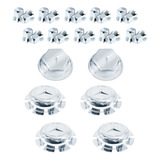 Kit Aplique Cromado Tampa Cubo Mb 1620 Dianteiro Traz Truck