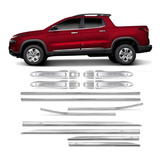 Kit Aplique Frisos Capa Maçaneta Cromado Fiat Toro 2016 