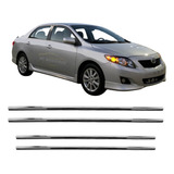 Kit Aplique Pestana Lateral Inferior Inox Corolla 2014 4pçs