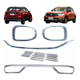 Kit Aplique T cross Cromado Para choque Grades E Farol Milha