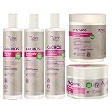 Kit Apse Cachos 5 Itens Tratamento Capilar Completo Cabelo Vegano Higienização Limpeza Finalização