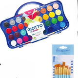 Kit Aquarela Pastilha Giotto 36 Cores 10 Pinceis Giorgione