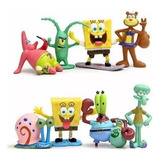 Kit Aquário Enfeites 7 Bonecos Bob Esponja Fenda Do Biquíni